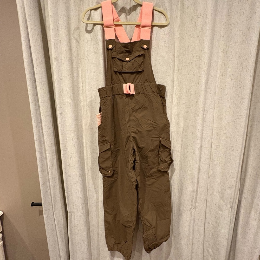 Free People Green and Coral Jumpsuit